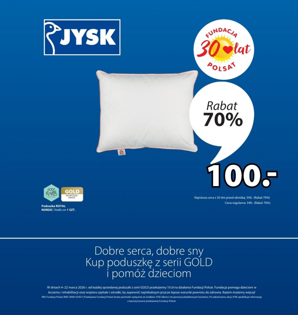 Akcja charytatywna JYSK - Fundacja Polsat.