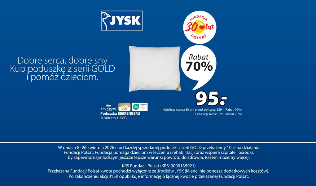 Akcja charytatywna JYSK – Fundacja Polsat II tura